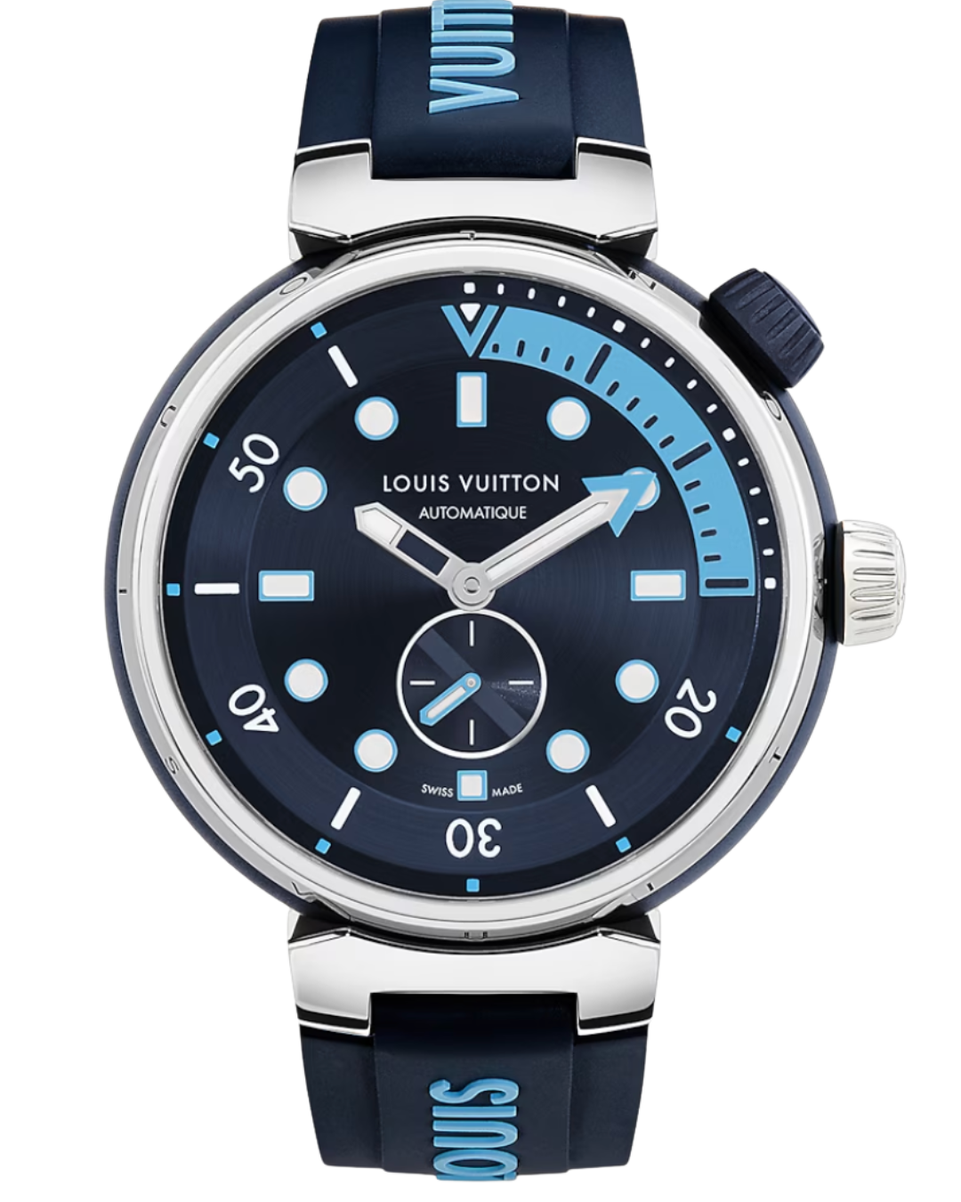 Louis Vuitton Tambour Street Diver Skyline Blue Dial on Strap QA121 Z Complete 2022