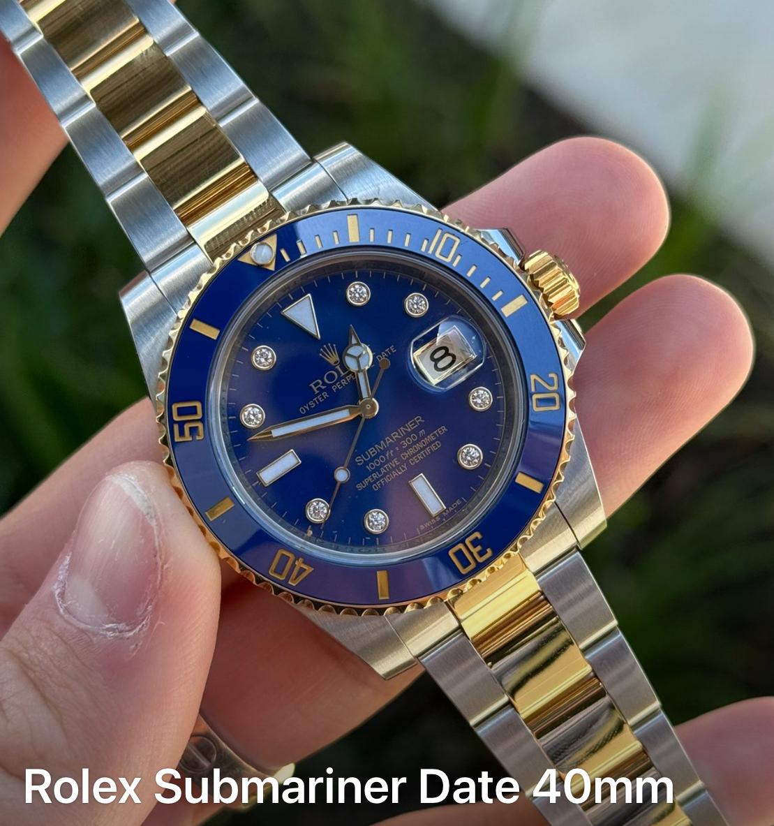 Rolex Submariner Blusey Blue Dial on Oyster 116613LB Complete 2012