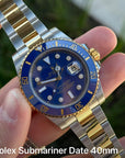 Rolex Submariner Blusey Blue Dial on Oyster 116613LB Complete 2012
