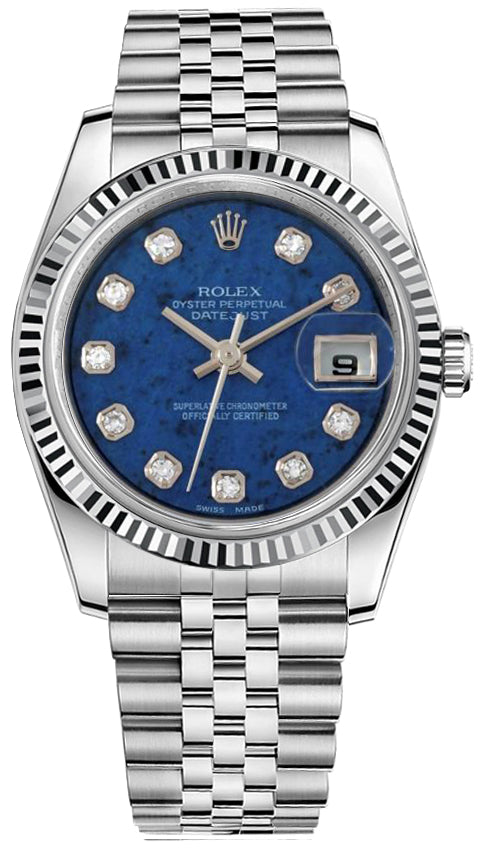 Rolex Datejust Blue Diamond Dial on Jubilee 116234 Complete Open Date