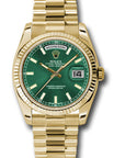 Rolex Day-Date 36 Green Index Dial on President 118238 Card 2010