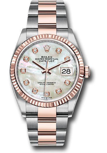 Rolex Datejust White Mother-Of-Pearl Diamond Dial on Oyster 126231 Complete 2019