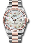 Rolex Datejust White Mother-Of-Pearl Diamond Dial on Oyster 126231 Complete 2019