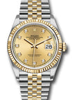 Rolex Datejust 36 Champagne Diamond Dial on Jubilee 126233 Card 2018