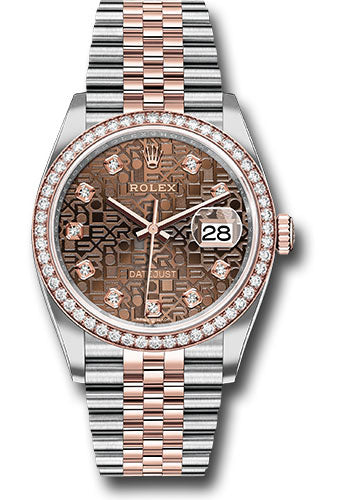 Rolex Datejust Chocolate Diamond Anniversary Dial on Jubilee 126281 Complete 2019
