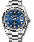 Rolex Datejust 41 Blue Diamond Dial on Oyster 126334 Complete 2017