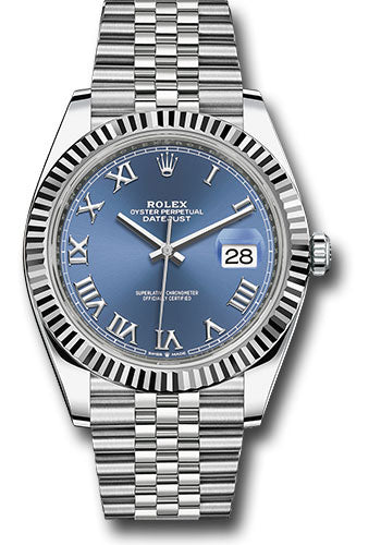 Rolex Datejust 41 Blue Roman Dial on Jubilee 126334 Card 2019