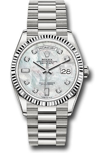 Rolex Day-Date 36 Mother-Of-Pearl Diamond Dial on President 118239 Service Papers and Box 2025
