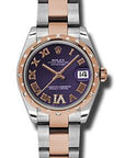 Rolex Datejust 31 Purple Roman Dial on Oyster 178341 Complete 2017