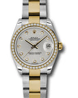 Rolex Datejust 31 Silver Diamond Dial on Oyster 178383 Complete 2018