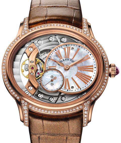 Audemars Piguet Millenary Hand-Wound White Mother of Pearl Dial on Leather Strap 77247OR.ZZ.A812CR.01 Papers 2017