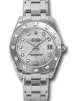 Rolex Datejust Pearlmaster 34 White Mother-Of-Pearl Diamond Dial on Pearlmaster 81319
