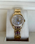 Rolex Datejust Pearlmaster Mother of Pearl DIamond Dial on Pearlmaster Bracelet 69298 Service Papers