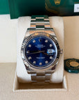 Rolex Datejust 41 Blue Diamond Dial on Oyster 126334 Complete 2024