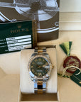 Rolex Datejust 31 Olive Green Diamond Roman Vi Roman Dial on Oyster 178383 Complete 2014