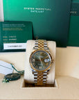Rolex Datejust 36 Olive Green Roman Dial on Jubilee 126233 Card 2021