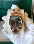 Rolex Day-Date 40 Olive Green Roman Dial on President 228235 Complete 2026