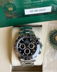 Rolex Daytona Black Dial on Oyster 116500LN Complete 2023