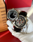 Michael Jordi Heritage Twins Black Dial on Alligator Leather Complete