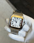 Cartier Santos de Cartier Large Silver Dial on Bracelet W2SA0009 Complete Open Date