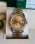 Rolex Datejust 36 Champagne Diamond Dial on Jubilee 126233 Card 2018