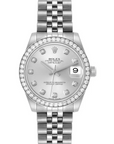 Rolex Datejust Midsize Silver Diamond Dial on Jubilee 178384 Complete 2016