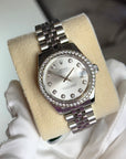 Rolex Datejust Midsize Silver Diamond Dial on Jubilee 178384 Complete 2016