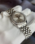 Rolex Datejust Midsize Silver Diamond Dial on Jubilee 178384 Complete 2016