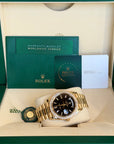 Rolex Day-Date 40 Black Baguette Diamond Dial on President 228348RBR Service Papers