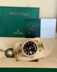 Rolex Day-Date 40 Black Baguette Diamond Dial on President 228348RBR Service Papers