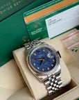 Rolex Datejust Blue Diamond Dial on Jubilee 116234 Complete Open Date