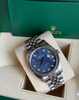 Rolex Datejust Blue Diamond Dial on Jubilee 116234 Complete Open Date