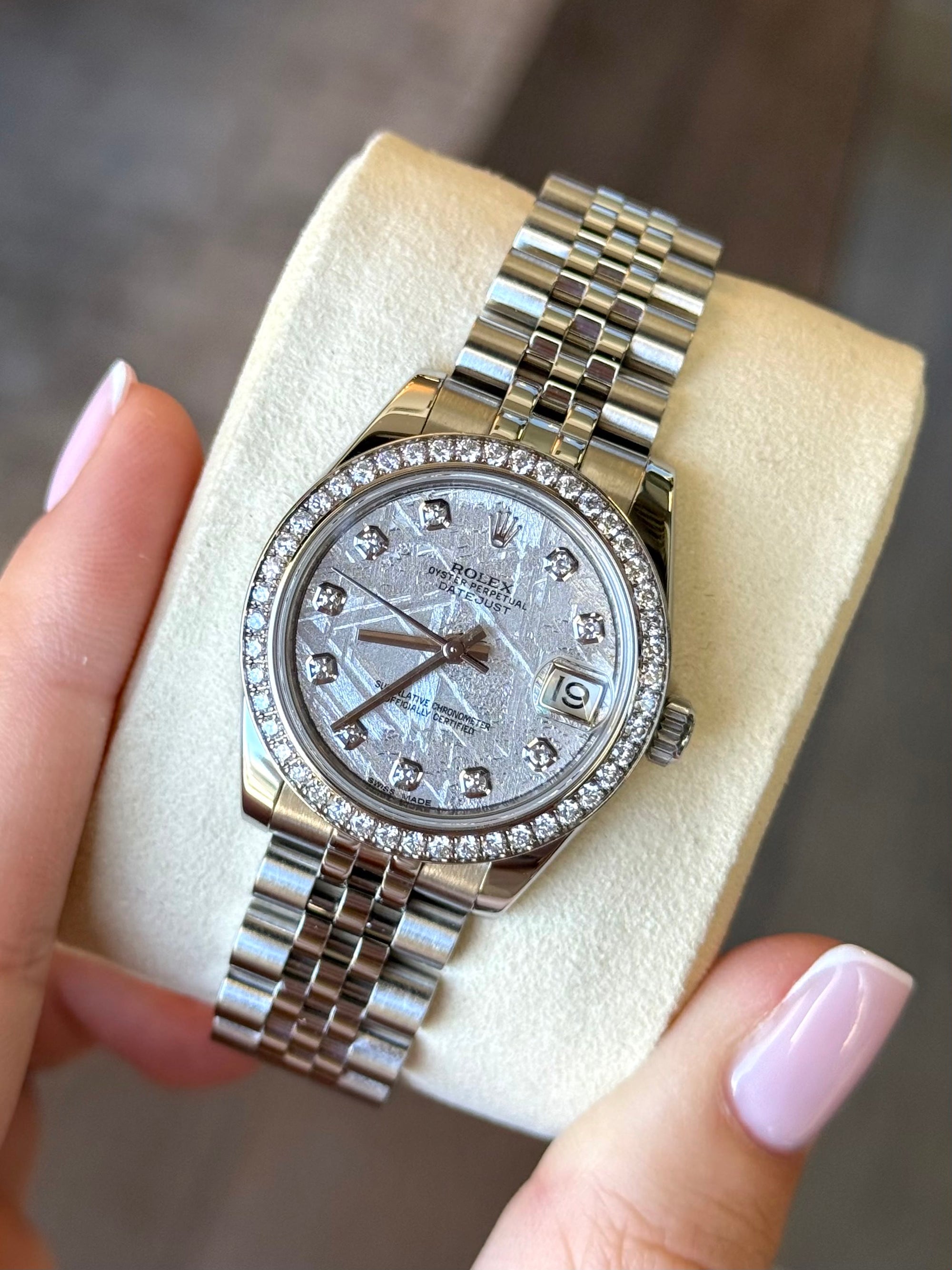 Rolex Datejust Meteorite Diamond Dial on Jubilee 178384RBR Complete 2015