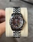 Rolex Datejust 31 Dark Mother of Pearl Diamond Dial on Jubilee 178344 Complete 2017