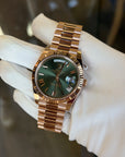 Rolex Day-Date 40 Olive Green Roman Dial on President 228235 Complete 2026