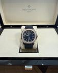 Patek Philippe Aquanaut Night Blue Embossed Dial on Strap 5168G-001 Complete 2018