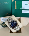 Rolex Day-Date 36 Blue Ombre´ Diamond Dial on President 128239 Complete 2020