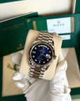 Rolex Day-Date 36 Blue Ombre´ Diamond Dial on President 128239 Complete 2020