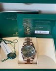 Rolex Day-Date 40 Olive Green Roman Dial on President 228235 Complete 2021
