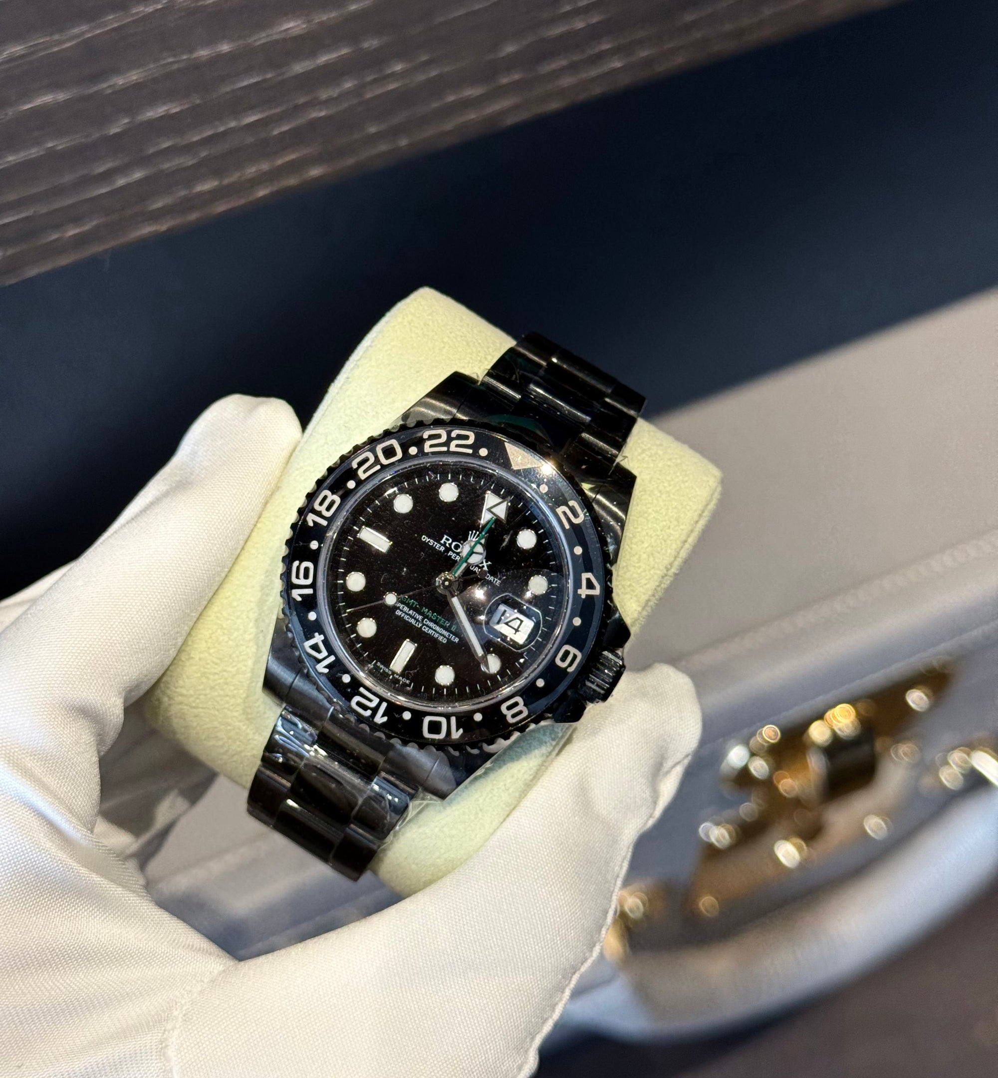 Rolex GMT-Master II PVD Black Dial on Oyster 116710LN Complete Open Date