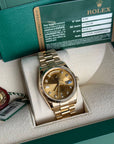 Rolex Day-Date 36 Champagne Diamond Dial on President 118238 Complete 2008