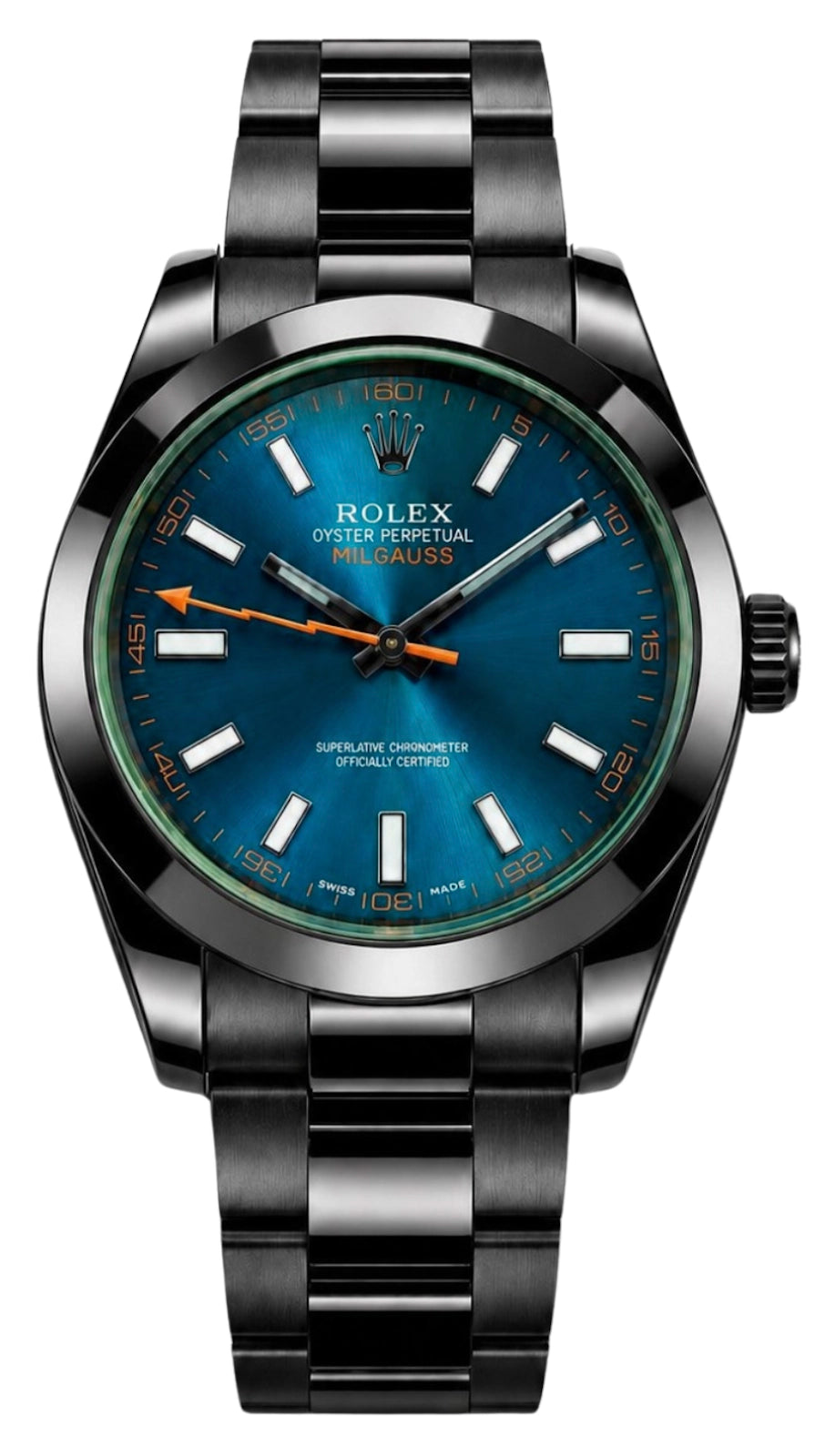 Rolex Milgauss Blue Dial on Oyster 116400GV Complete 2014