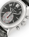 Patek Philippe Complications Annual Calendar Chronograph Anthracite Dial on Crocodile 5960P-001 Complete 2009
