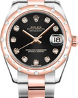 Rolex Datejust 31 Black Diamond Dial on Oyster 178341 Complete 2014