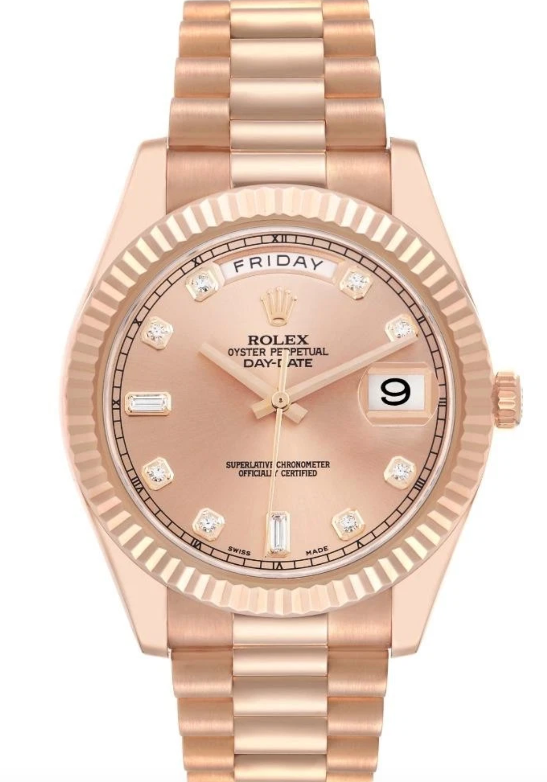 Rolex President Day-Date II Diamond Dial on Presidential 218235 Service Papers