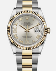 Rolex Datejust Silver Roman VI/IX Diamond Dial on Oyster 126233 Card 2020