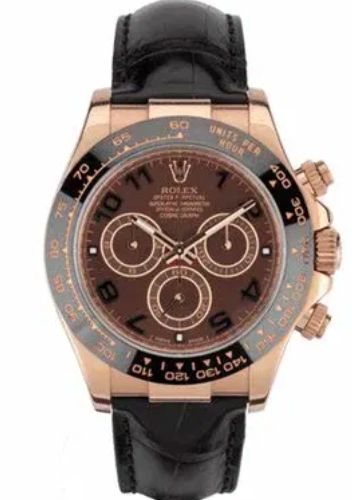 Rolex Daytona Chocolate Arabic Dial on Leather strap 116515LN Certified Pre Owned Card 2024