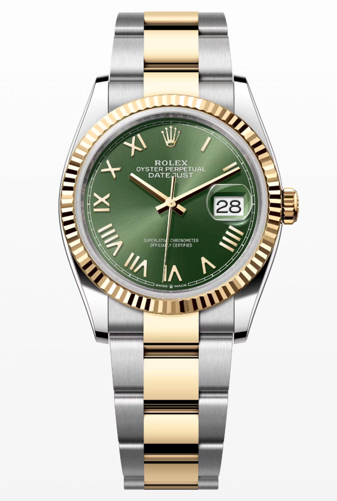 Rolex Datejust 36 Olive Green Roman Dial on Oyster 126233 Complete 2026