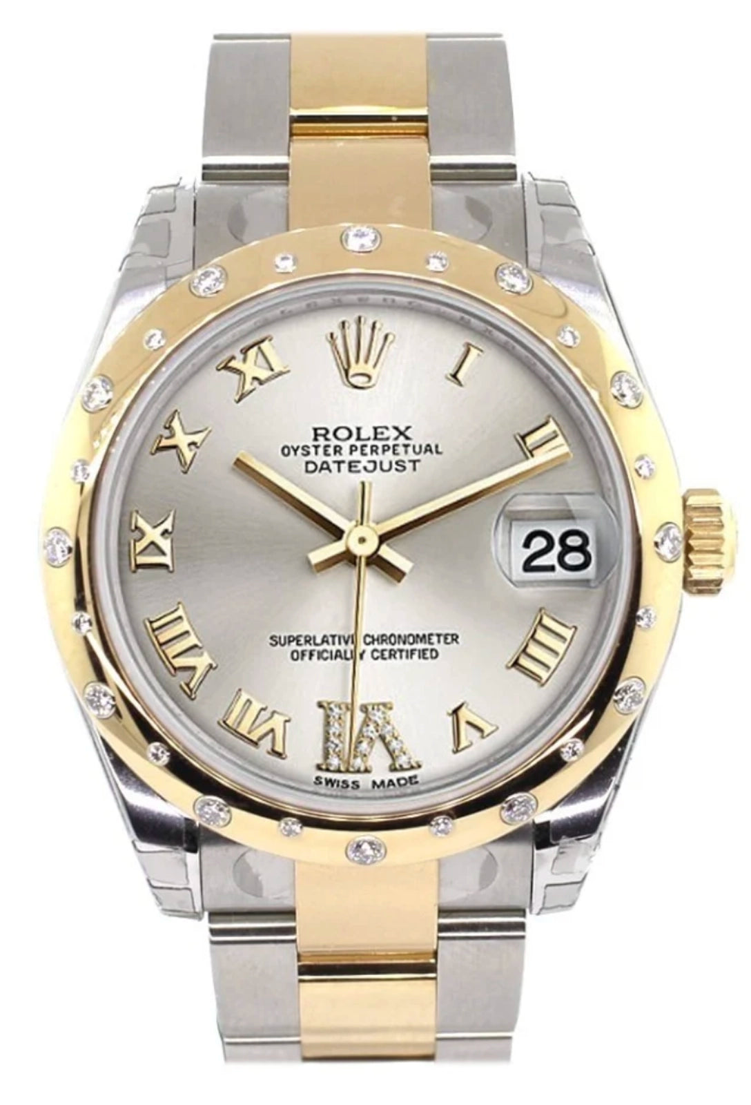 Rolex Datejust 31 Silver Roman Diamond Dial on Oyster 178343 Complete 2014