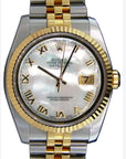 Rolex Datejust 36 Mother of Pearl Roman Dial on Jubilee 116233 Card 2008